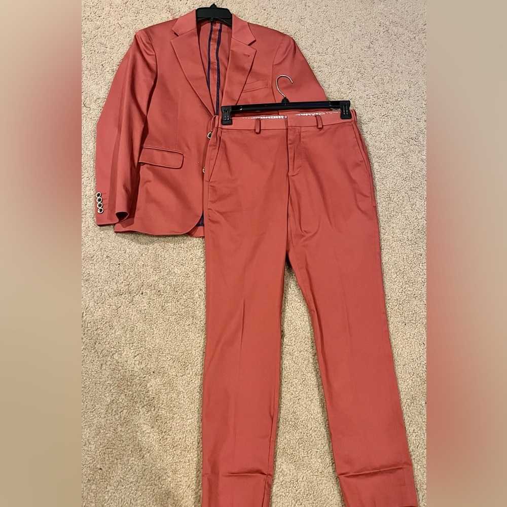 Men’s Slim Fit Burnt Orange Suit